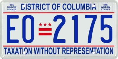 DC license plate EO2175