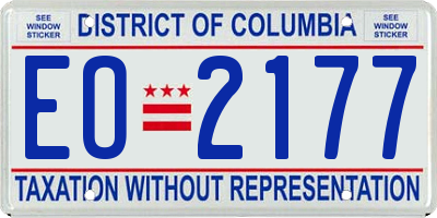 DC license plate EO2177