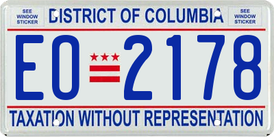 DC license plate EO2178