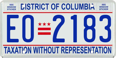 DC license plate EO2183