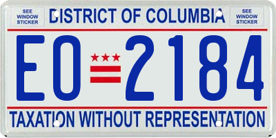 DC license plate EO2184
