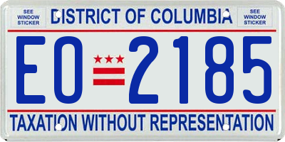 DC license plate EO2185
