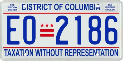 DC license plate EO2186