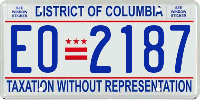 DC license plate EO2187