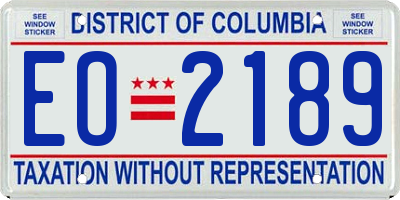 DC license plate EO2189