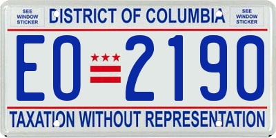 DC license plate EO2190