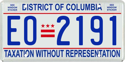 DC license plate EO2191