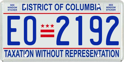 DC license plate EO2192