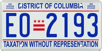 DC license plate EO2193