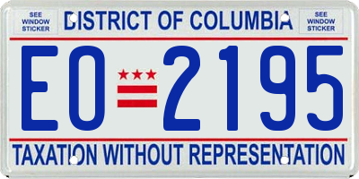 DC license plate EO2195