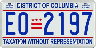 DC license plate EO2197