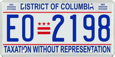 DC license plate EO2198