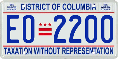 DC license plate EO2200