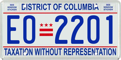 DC license plate EO2201