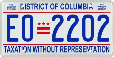 DC license plate EO2202