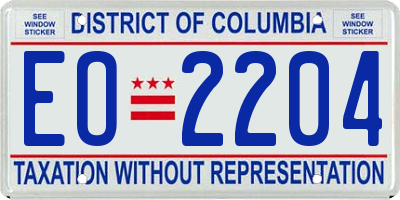 DC license plate EO2204