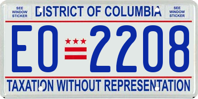 DC license plate EO2208