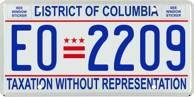 DC license plate EO2209