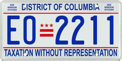DC license plate EO2211