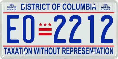 DC license plate EO2212