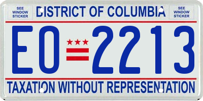 DC license plate EO2213