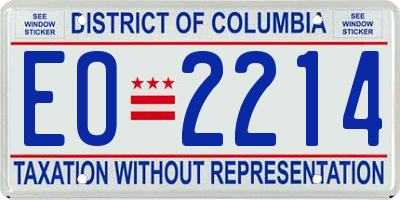 DC license plate EO2214