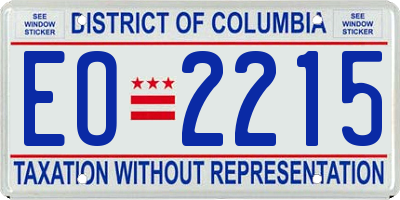 DC license plate EO2215
