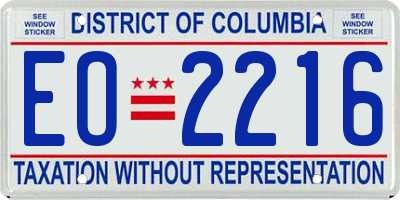 DC license plate EO2216