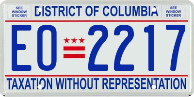 DC license plate EO2217