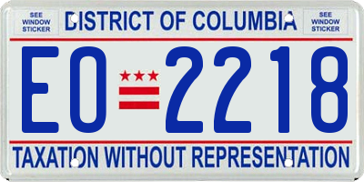 DC license plate EO2218
