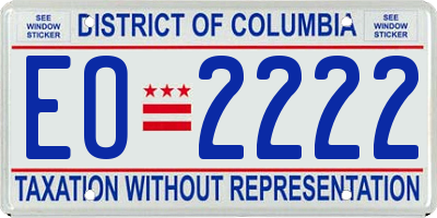 DC license plate EO2222