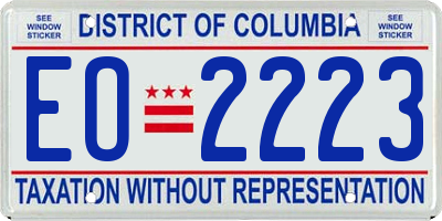 DC license plate EO2223