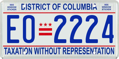 DC license plate EO2224