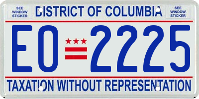 DC license plate EO2225