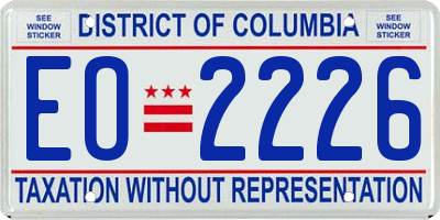 DC license plate EO2226