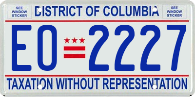 DC license plate EO2227