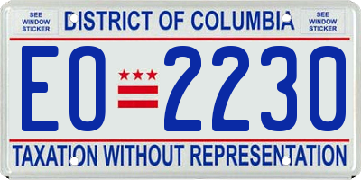 DC license plate EO2230