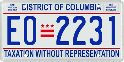 DC license plate EO2231