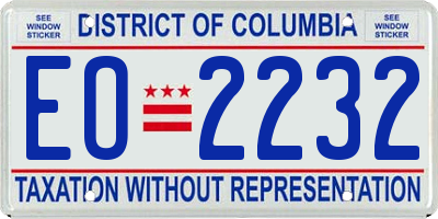 DC license plate EO2232