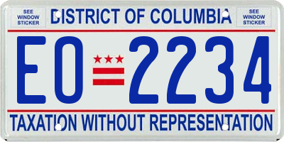 DC license plate EO2234