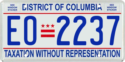 DC license plate EO2237