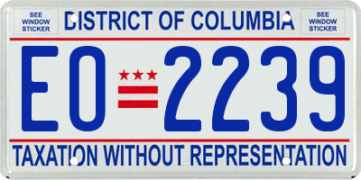 DC license plate EO2239