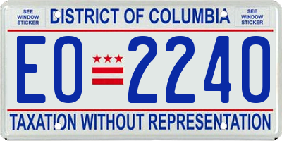 DC license plate EO2240