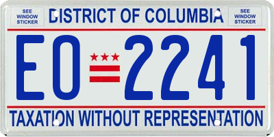 DC license plate EO2241