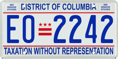 DC license plate EO2242