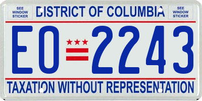 DC license plate EO2243