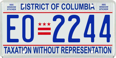 DC license plate EO2244