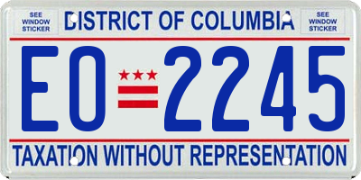 DC license plate EO2245