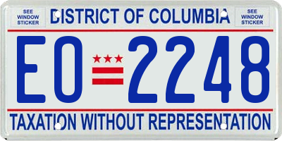 DC license plate EO2248