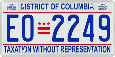 DC license plate EO2249